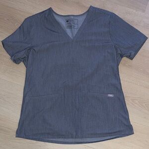 Figs Grey V-Neck Scrub Top